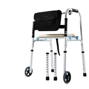 Le nouveau marcheur âgé pliable portable marcheur auxiliaire dispositif de marche chariot à quatre roues aides à la marche - Product Image 3