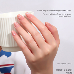 ชุดเจลทาเล็บยูวี สำหรับทำเล็บด้วยหลอดไฟ LED สีขาวนู้ดแบบไอซ์ สำหรับฤดูใบไม้ผลิและฤดูร้อน แบบลอกออกได้ สำหรับร้านทำเล็บและตกแต่งเล็บ - Product Image 4