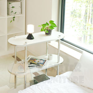 UrbanSteel Series <b>Shelves</b> Reversible White Walnut Boards <b>Stainless</b> <b>Steel</b> Frame Rust Resistant Smooth Rounded Corners Silver - Product Image 3