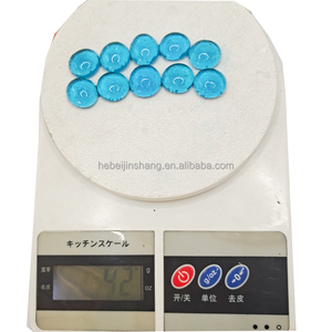 ลูกปัดแก้วสีน้ำเงินขอบเรียบ สำหรับตกแต่งบ้าน ของเล่นเด็ก ตกแต่งตู้ปลา งานฝีมือ ลูกปัดแก้วแบนสีน้ำเงิน - Product Image 2