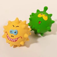 Jouet à mâcher pour chien en latex couineur, motif dentaire mignon, avec picots souples pour le massage des gencives et le nettoyage, petit modèle pour usage intérieur/extérieur