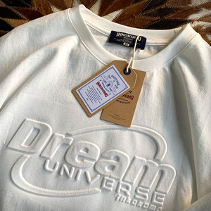 T-shirts personnalisés en coton peigné 100% premium, 260 GSM, épais, tendance, avec motif 3D en relief, coupe oversize, unis et graphiques - Product Image 4