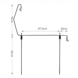 Support de lampe métallique à double bras, portable, pour camping extérieur, avec poteau lumineux et support de rangement au sol, ensemble de trois ou cinq pièces - Product Image 3