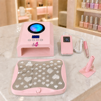 Kit de manucure 4-en-1 avec lampe UV LED, perceuse à ongles, aspirateur de poussière, en métal, pour usage domestique, logo personnalisé, équipement de salon OEM ODM