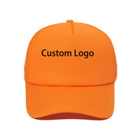 Vente en gros de casquettes de baseball à 5 panneaux pour le sport, publicité, visière d'été, casquette de baseball en maille, casquette en filet éponge, logo personnalisé