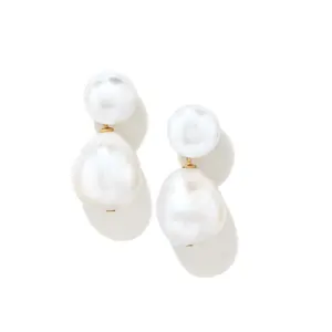 Gemnel luxury bridal jewelry recycled 925 silver bold freshwater pearl drop designer earrings women