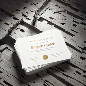Certificat d'authenticité |   Papier de sécurité à filigrane personnalisé pour certification de pierres précieuses |   Impression par estampage à chaud, logo personnalisé, numérique - Product Image 3