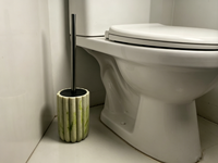 Support de brosse WC en résine effet marbre cannelé, vente en gros d'usine, ensemble de brosse WC en résine, support de brosse WC autoportant en résine
