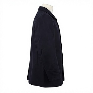 Veste de travail bleu foncé pour homme, boutonnée, à manches longues, vêtement d'extérieur uni pour le personnel - Product Image 4
