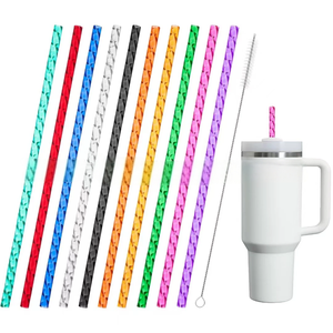 Mới Đến Thay Thế Ống Hút Cho 40Oz Phiêu Lưu Du Lịch Cốc Cốc Tái Sử Dụng Ống Hút Màu Swirl Nhựa Ống Hút Làm Sạch Bàn Chải - Product Image 1