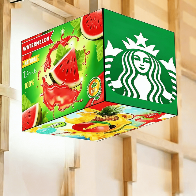 Custom 3D P3.91 LED Lightbox Cube Remote Control Portable Fabric Backlit Signage Office Bar Shops Exhibition Decoration