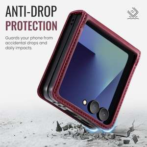 Funda CaseMe <span class=keywords><strong>033</strong></span> para Samsung <span class=keywords><strong>Galaxy</strong></span> Z Flip7 5G, Forro de Piel de Becerro, Microfibra, Bloqueo RFID - Product Image 5