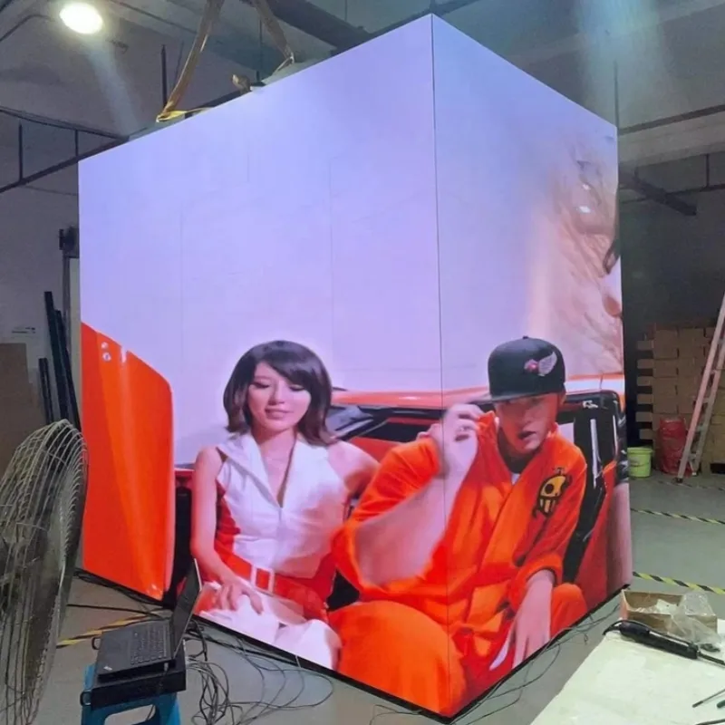90 डिग्री कोने व्यापार शो एलईडी डिस्प्ले स्क्रीन प्रदर्शनी निष्पक्ष इनडोर दीवार घुड़सवार वीडियो पैनल कैबिनेट