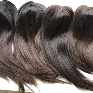 Topper per capelli con <span class=keywords><strong>Base</strong></span> in seta 100% pezzo di capelli umani europei vergini Clip ebrea di colore biondo in Topper con parte superiore in seta - Product Image 2