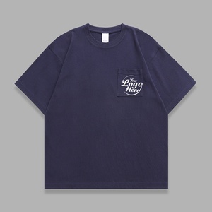 Camiseta de algodón pesado Unisex 320G Vintage Wash Loose Fit con bolsillos de parche Camiseta de hombre de alta calidad - Product Image 4