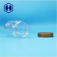 Pot en plastique rond transparent de qualité alimentaire pour animaux de compagnie avec couvercle à vis pour nourriture pour animaux de compagnie, sucettes, miel, biscuits, bonbons, collations - Étanche, sans BPA