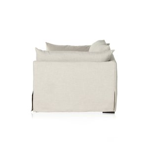 Meubles de salon Canapé 3 places à froufrous en tissu de lin <span class=keywords><strong>blanc</strong></span> - Product Image 4