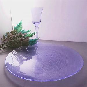 Assiettes de présentation en verre colorées élégantes pour événements, vente en gros - Product Image 3