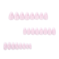 Faux ongles à presser en PMMA, faits main, personnalisables, style français, rose nude, dégradé naturel, transparents, pour un look maquillé, pour le travail, vente en gros