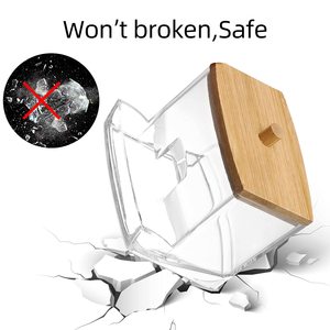 Wattes täbchen Pads Halter Wattes täbchen Kugel spender Badezimmer behälter Apotheker glas zur Aufbewahrung Holzdeckel Q-<span class=keywords><strong>Tip</strong></span> Halter - Product Image 4