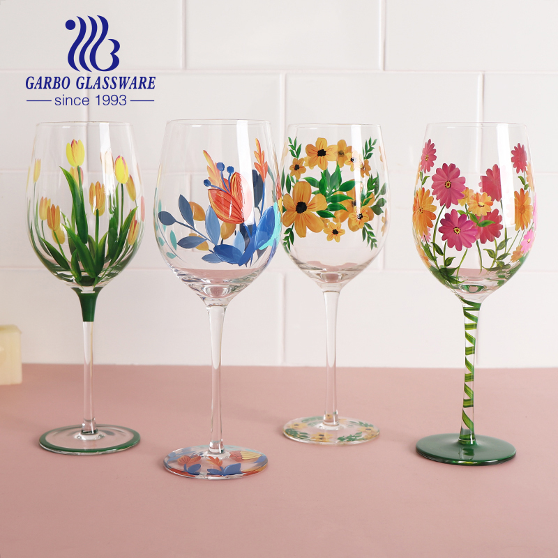 Verre à Vin Peint à La Main Coccinelle Colorée NymphFable - Verre à Pied 42cl Design Unique, Parfait Cadeau Pour Femme