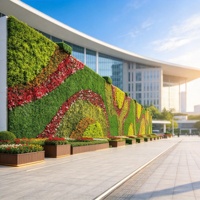 Panneaux muraux en herbe artificielle résistants aux intempéries, lavande artificielle, anti-UV, fausse fleur murale pour la décoration murale commerciale