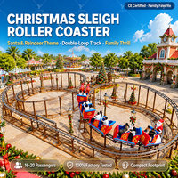 Manège de parc d'attractions au design tendance, Mini Montagnes Russes Train de Noël