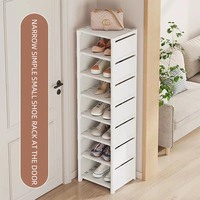 Meuble de rangement pour chaussures en bois avec housse anti-poussière, forme rectangulaire, type sur pied, pour salon et salle de bain