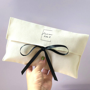 Eco-friendly Durable Custom Logo <b>Printing</b> Cotton Twill Envelope Bag Vivid Makeup Cosmetic Perfume Packaging Cotton Dust Pouch - Product Image 3