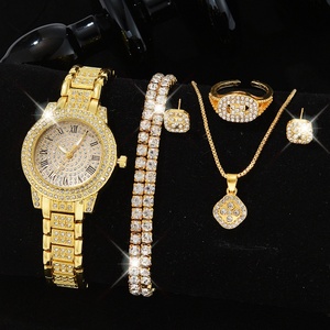Reloj de Cuarzo de Lujo con Diamantes para Mujer, Set de Joyería con Pulsera, Collar y Pendientes, Moneda de Edición Limitada de 20 mm, Unisex - Product Image 4