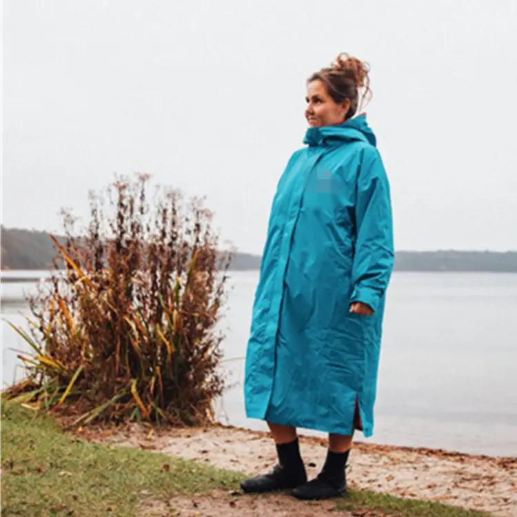 Surf Poncho Jas Veranderende Jas Lange Mouw Waterdicht Oversized Zwem En Surf Parka Jas