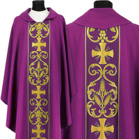 Robe de liturgie brodée, chasuble, robe ample vintage pour prêtre, cape, costume d'Halloween pour le clergé chrétien catholique du Moyen-Orient
