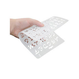 Pochoirs de <span class=keywords><strong>lettres</strong></span>, symboles, nombres, pochoirs artisanaux, modèles d'alphabet réutilisables, Kit de pochoirs à emboîtement - Product Image 1