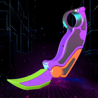 Jouet promotionnel : Couteau à carotte à gravité imprimé en 3D, jouet anti-stress, mini couteau à gravité pliable en 3D, jouet anti-stress, couteau karambit à gravité