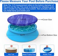 Couverture de piscine gonflable de 12 pieds pour piscines hors sol Intex, imperméable, anti-poussière, sans trous de drainage, empêche les feuilles et les débris