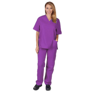 Unisex Scrub Set Moisture Wicking Split Uniform For Medical Use Hospital Workwear S XXL - Product Image 3