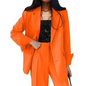 New Stock Arrival Solid Color Business Long Sleeve Loose Pants <b>Blazers</b> Suits Women Fashion - Product Image 1