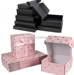 Eco-friendly Custom Logo nero Mailer Box abbigliamento durevole/regalo/<span class=keywords><strong>scarpe</strong></span> imballaggio di carta moda cartone scatole di spedizione goffratura - Product Image 6