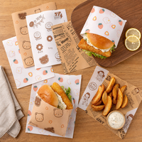 Feuilles de papier alimentaire à motifs sur mesure pour la pâtisserie, les boîtes à hamburgers, les paniers à sandwichs et le service de café