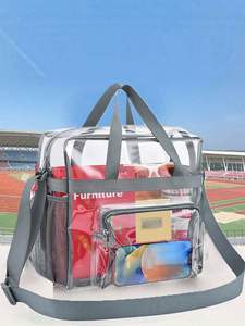 Bolsa de Aseo Transparente de PVC Portátil para Viaje con Cierre, Organizador de Cosméticos Impermeable, Bolso de Mano - Product Image 5