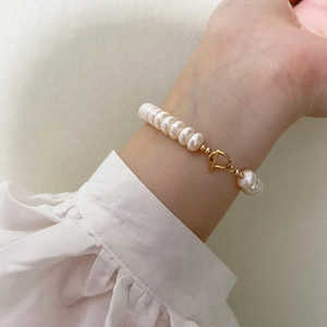 Pulsera de Perlas de Agua Dulce Naturales Grandes, Diseño de Cuentas Planas Tipo Ábaco - Product Image 3