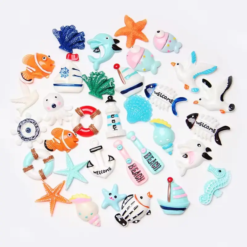 Cute Colored Flat Back Sea Animal Resin Slime Charms for Kids for Play or Souvenirs Inspired by the Ocean