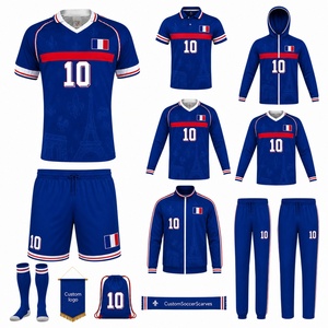 Maillot de football rétro classique 1998-98 de l'équipe nationale de <span class=keywords><strong>France</strong></span>, qualité Thaïlande, domicile et extérieur, pour hommes, T-shirt, haut, tenue de football - Product Image 3