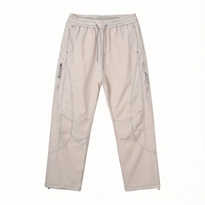 <span class=keywords><strong>Pantalon</strong></span> cargo fonctionnel vintage rétro pour homme, <span class=keywords><strong>beige</strong></span>, avec surpiqûres contrastées, multi-poches, coupe droite, <span class=keywords><strong>pantalon</strong></span> de <span class=keywords><strong>randonnée</strong></span> - Product Image 3