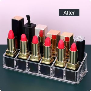 12 Space <b>Clear</b> Acrylic Lipstick Organizer Durable Cosmetic Storage Holder for Lipstick Lip <b>Gloss</b> Display - Product Image 4