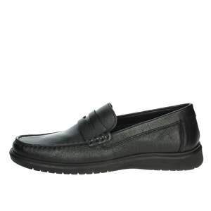 Mocassins pour homme 751160 en cuir marron, chaussures décontractées à enfiler - Product Image 1