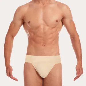 Men Double Layered Four Sided Elastic Thong For Ballet Dance Training