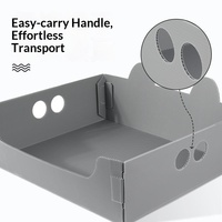 Bac à litière pour chat jetable, pliable, imperméable, anti-fuite, en PP écologique et recyclable, pour l'extérieur et la voiture