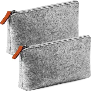 Multi function Felt Storage Pouch Bag Accessories Case Felt Zipper Cable Pouch
