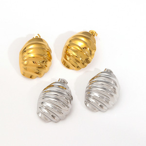 Geometric Spiral <b>Stud</b> Earrings Zinc Alloy Gold <b>Silver</b> Color For Women Fashion Jewelry - Product Image 5
